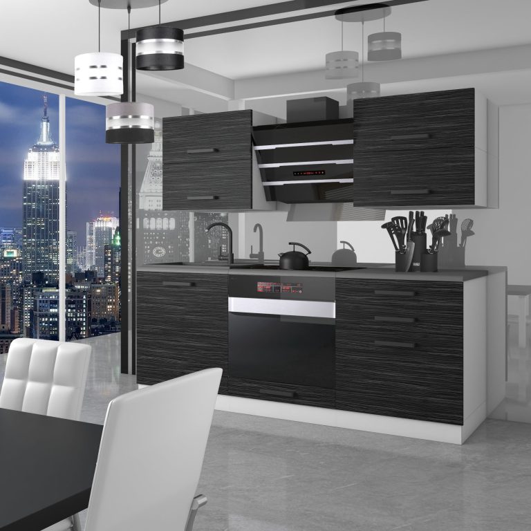 Meble kuchenne Premium Full Version 180 cm czarne heban ciemne bez blatu Producent TOR EMILY/0/WT/HK/0/B1