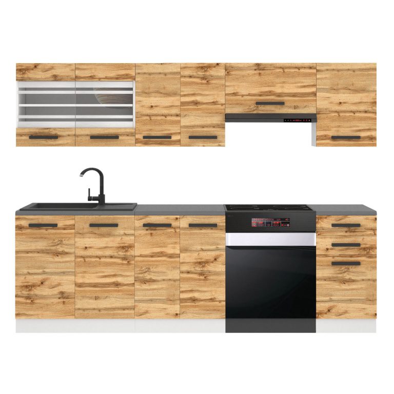 Meble kuchenne Premium Full Version 240 cm dębowe dąb wotan dąb sonoma z blatem Producent TOR LILY/0/WT/DW/B/B1