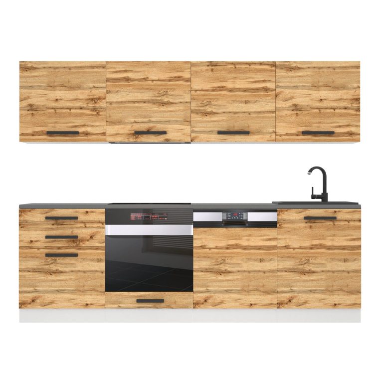 Meble kuchenne Premium Full Version 240 cm dębowe dąb wotan dąb sonoma z blatem Producent TOR ALICE/0/WT/DW/B/B1