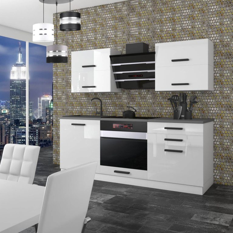 Meble kuchenne Premium Full Version 180 cm białe połysk bez blatu Producent INF EMILY/0/WT/W/0/B1