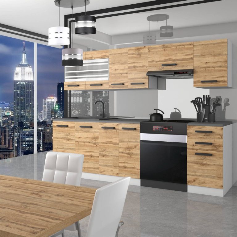 Meble kuchenne Premium Full Version 240 cm dębowe dąb wotan dąb sonoma bez blatu Producent TOR LILY/0/WT/DW/0/B1