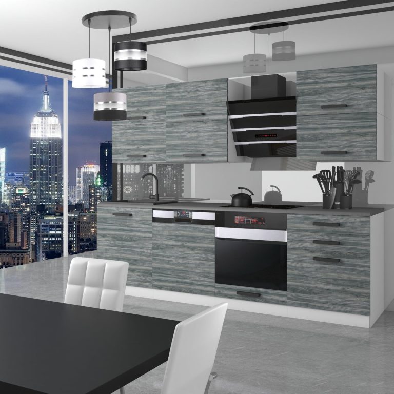 Meble kuchenne Premium Full Version 240 cm szare antracyt grafitowe bez blatu Producent TOR MADISON/0/WT/GW/0/B1