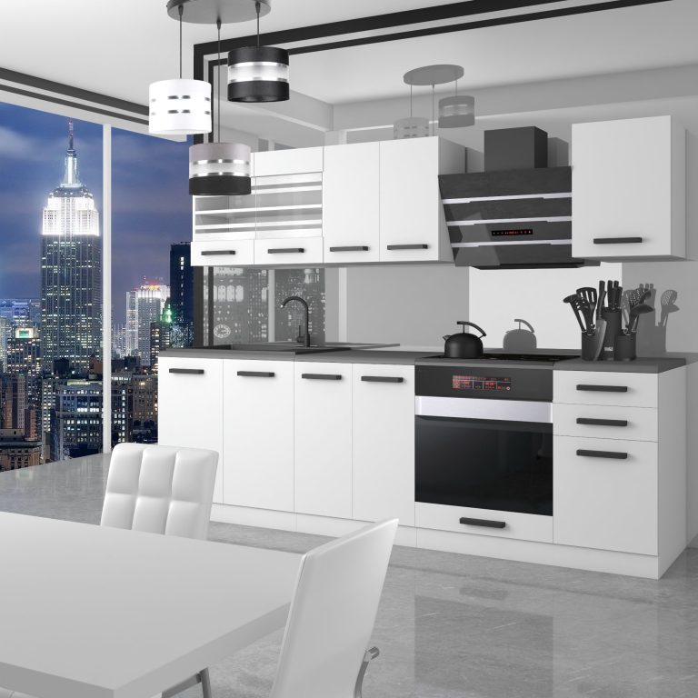 Meble kuchenne Premium Full Version 240 cm białe mat bez blatu Producent TOR MARGARET/0/WT/WT/0/B1