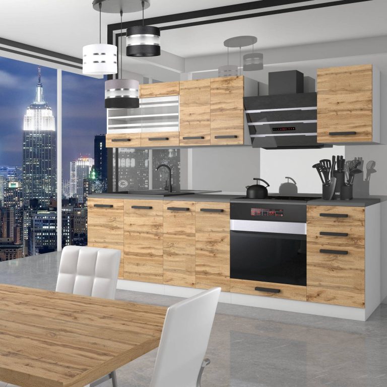 Meble kuchenne Premium Full Version 240 cm dębowe dąb wotan dąb sonoma bez blatu Producent TOR MARGARET/0/WT/DW/0/B1