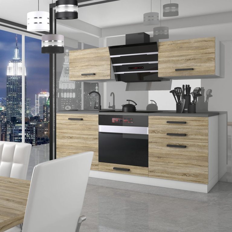 Meble kuchenne Premium Full Version 180 cm dębowe dąb wotan dąb sonoma bez blatu Producent TOR SOPHIA/0/WT/DS/0/B1