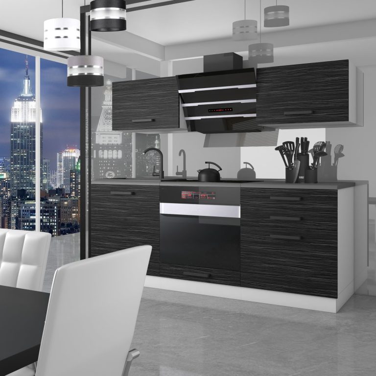 Meble kuchenne Premium Full Version 180 cm czarne heban ciemne bez blatu Producent TOR SOPHIA/0/WT/HK/0/B1