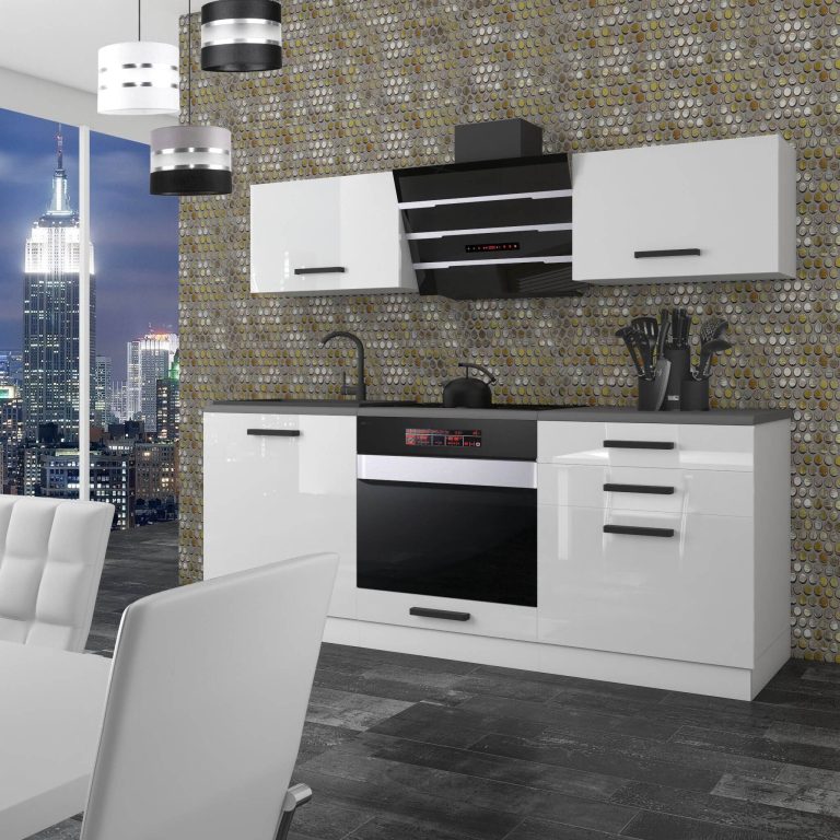 Meble kuchenne Premium Full Version 180 cm białe połysk bez blatu Producent INF SOPHIA/0/WT/W/0/B1