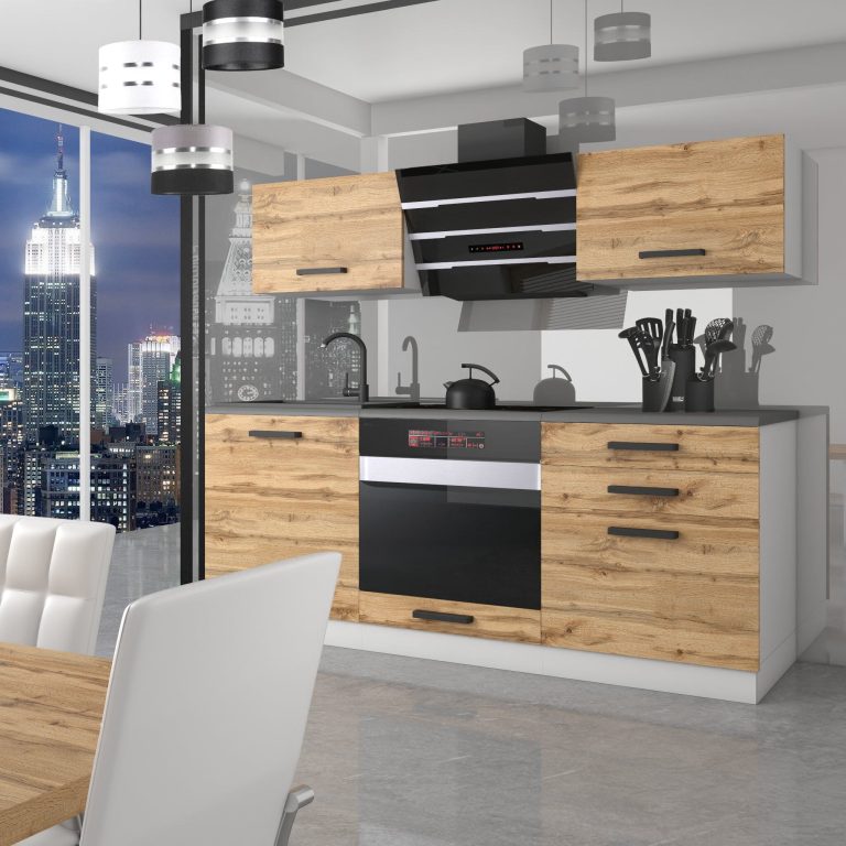 Meble kuchenne Premium Full Version 180 cm dębowe dąb wotan dąb sonoma z blatem Producent TOR SOPHIA/0/WT/DW/B/B1