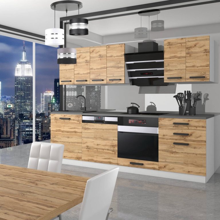 Meble kuchenne Premium Full Version 240 cm dębowe dąb wotan dąb sonoma bez blatu Producent TOR SUSAN/0/WT/DW/0/B1