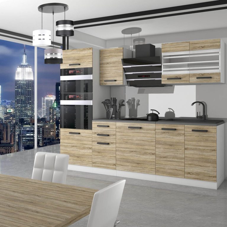 Meble kuchenne Premium Full Version 240 cm dębowe dąb wotan dąb sonoma bez blatu Producent TOR TRACY/0/WT/DS/0/B1