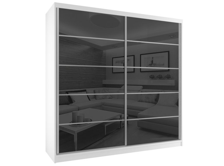 Szafa przesuwna 200 cm czarny połysk Producent BH SZP1/3/W/WI/5B/HI