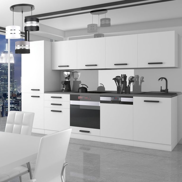 Meble kuchenne Premium Full Version 300 cm białe mat bez blatu Producent TOR ROSE/0/WT/WT/0/B1