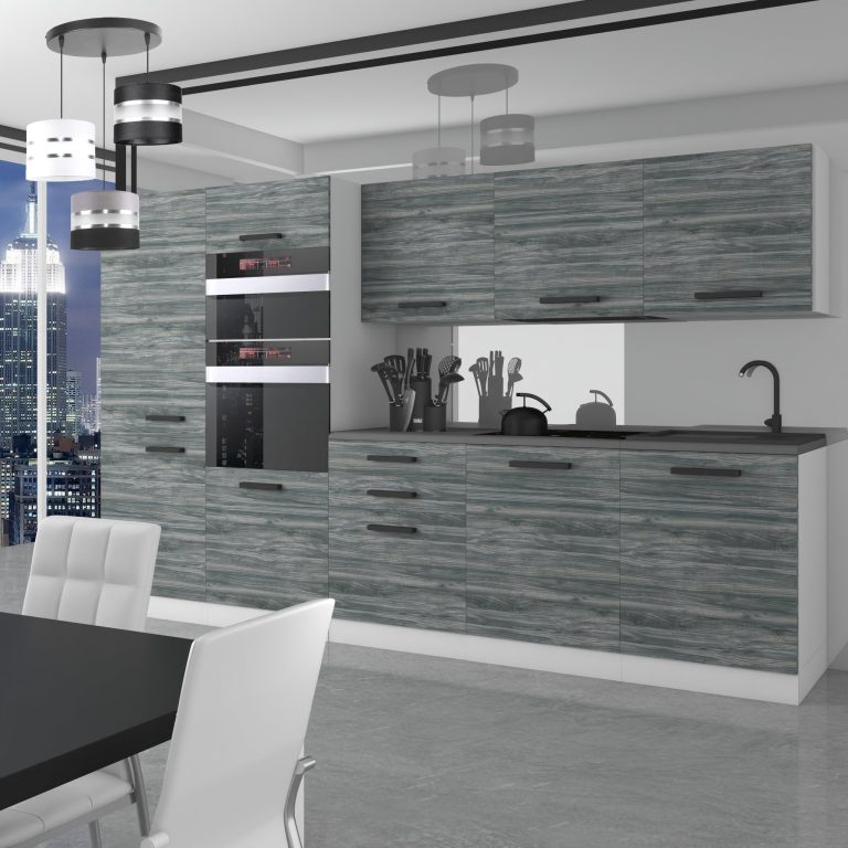 Meble kuchenne Premium Full Version 300 cm szare antracyt grafitowe bez blatu Producent TOR GRACE/0/WT/GW/0/B1