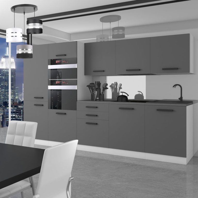 Meble kuchenne Premium Full Version 300 cm szare antracyt grafitowe bez blatu Producent TOR GRACE/0/WT/SR/0/B1