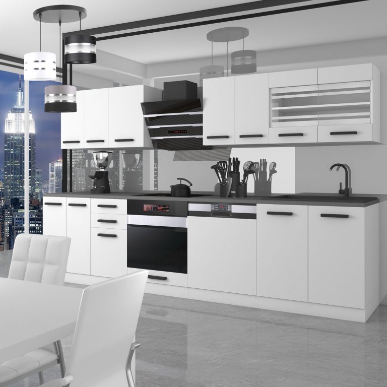 Meble kuchenne Premium Full Version 300 cm białe mat bez blatu Producent TOR LUCY/0/WT/WT/0/B1