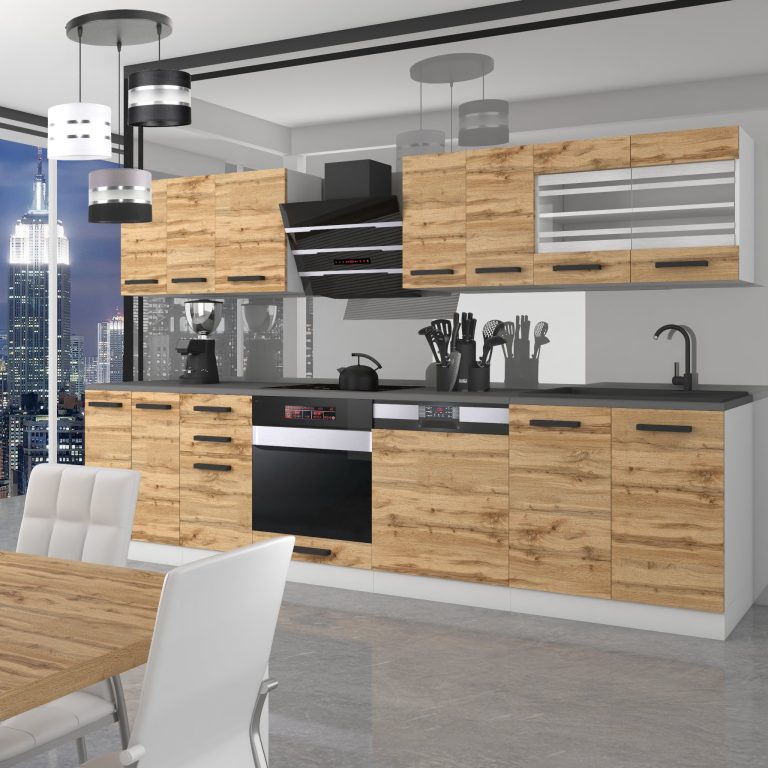 Meble kuchenne Premium Full Version 300 cm dębowe dąb wotan dąb sonoma bez blatu Producent TOR LUCY/0/WT/DW/0/B1