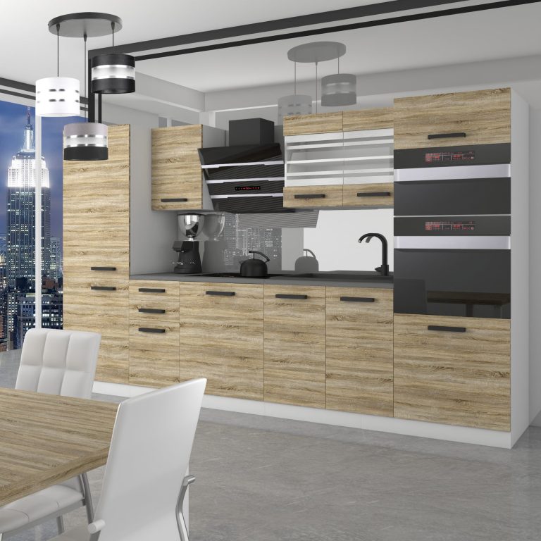 Meble kuchenne Premium Full Version 300 cm dębowe dąb wotan dąb sonoma bez blatu Producent TOR MILA/0/WT/DS/0/B1