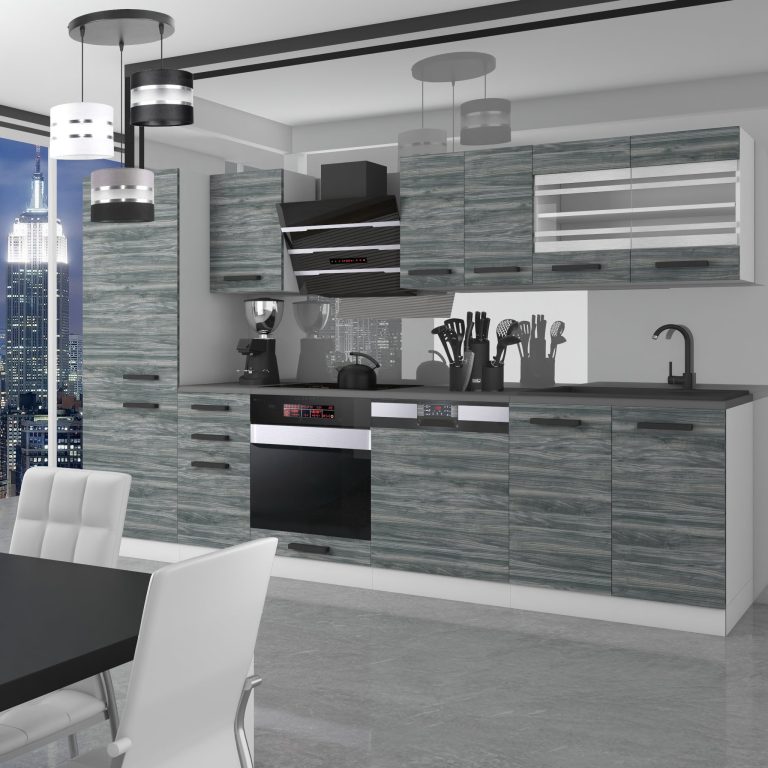 Meble kuchenne Premium Full Version 300 cm szare antracyt grafitowe bez blatu Producent TOR CINDY/0/WT/GW/0/B1