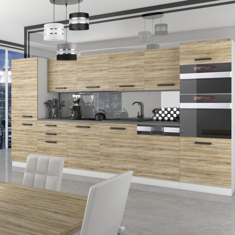 Meble kuchenne Premium Full Version 360 cm dębowe dąb wotan dąb sonoma bez blatu Producent TOR NAOMI/0/WT/DS/0/B1