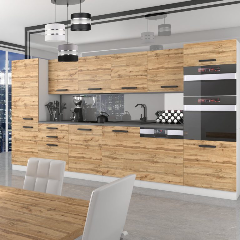 Meble kuchenne Premium Full Version 360 cm dębowe dąb wotan dąb sonoma bez blatu Producent TOR NAOMI/0/WT/DW/0/B1