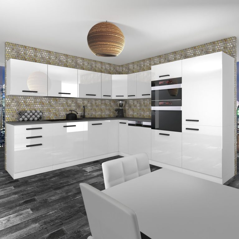 Meble kuchenne Premium Full Version 540 cm białe połysk bez blatu Producent INF JANE/0/WT/W/0/B1