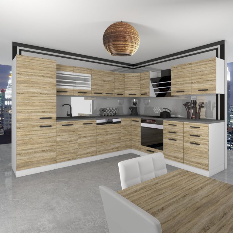 Meble kuchenne Premium Full Version 520 cm dębowe dąb wotan dąb sonoma bez blatu Producent TOR JULIE/0/WT/DS/0/B1