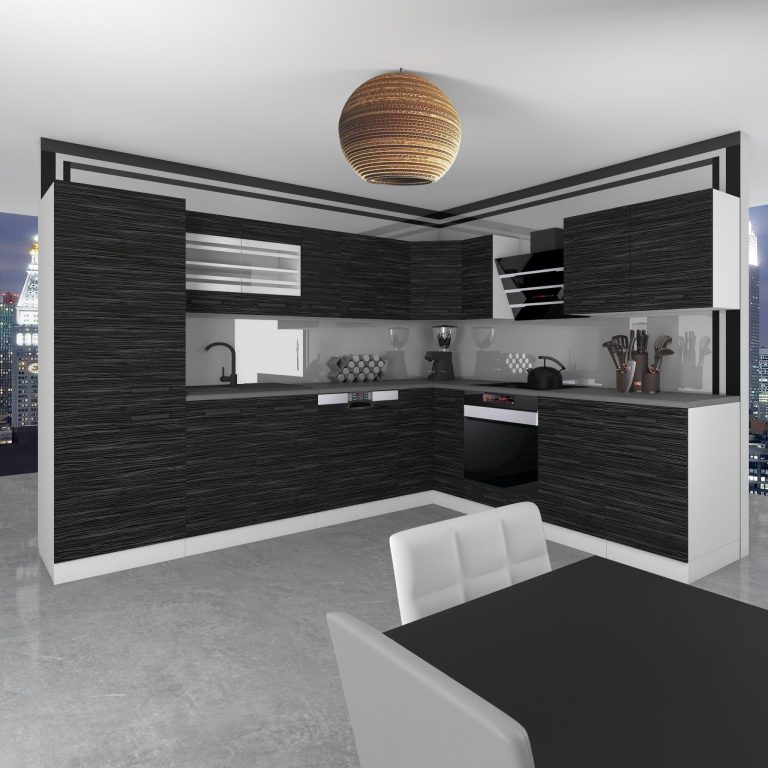 Meble kuchenne Premium Full Version 520 cm czarne heban ciemne bez blatu Producent TOR JULIE/0/WT/HK/0/B1
