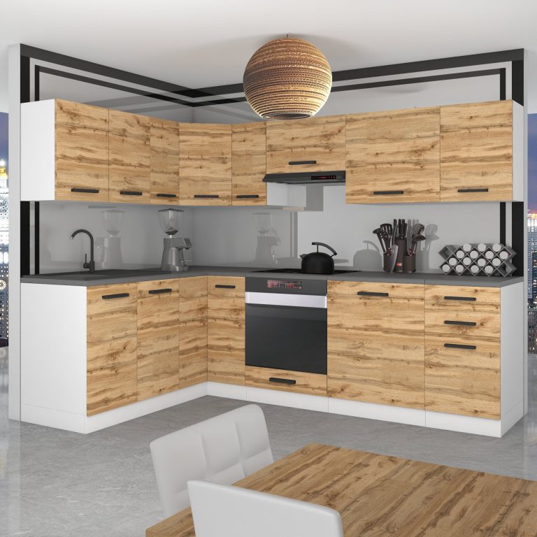 Meble kuchenne Premium Full Version 420 cm dębowe dąb wotan dąb sonoma bez blatu Producent TOR JANET/0/WT/DW/0/B1