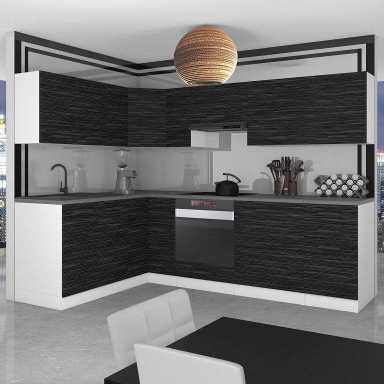 Meble kuchenne Premium Full Version 420 cm czarne heban ciemne z blatem Producent TOR JANET/0/WT/HK/B/B1