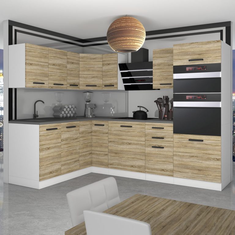 Meble kuchenne Premium Full Version 420 cm dębowe dąb wotan dąb sonoma bez blatu Producent TOR MELANIE/0/WT/DS/0/B1