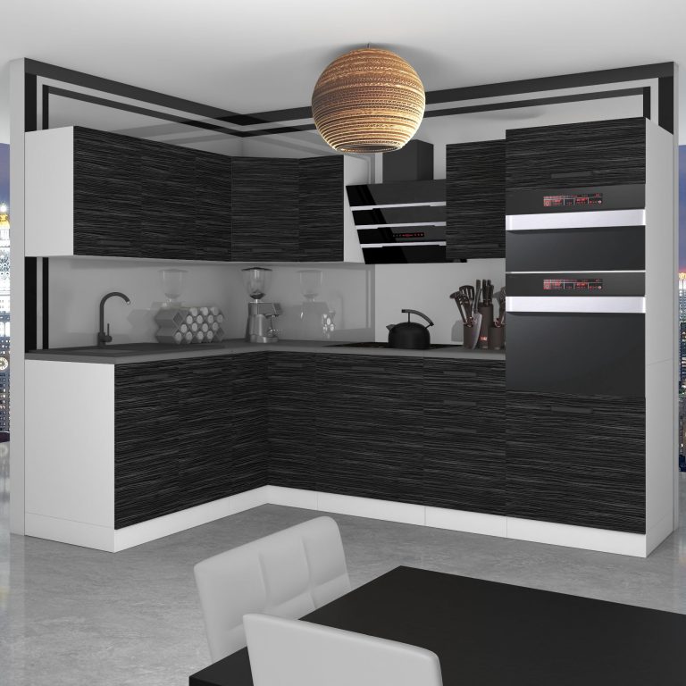 Meble kuchenne Premium Full Version 420 cm czarne heban ciemne bez blatu Producent TOR MELANIE/0/WT/HK/0/B1