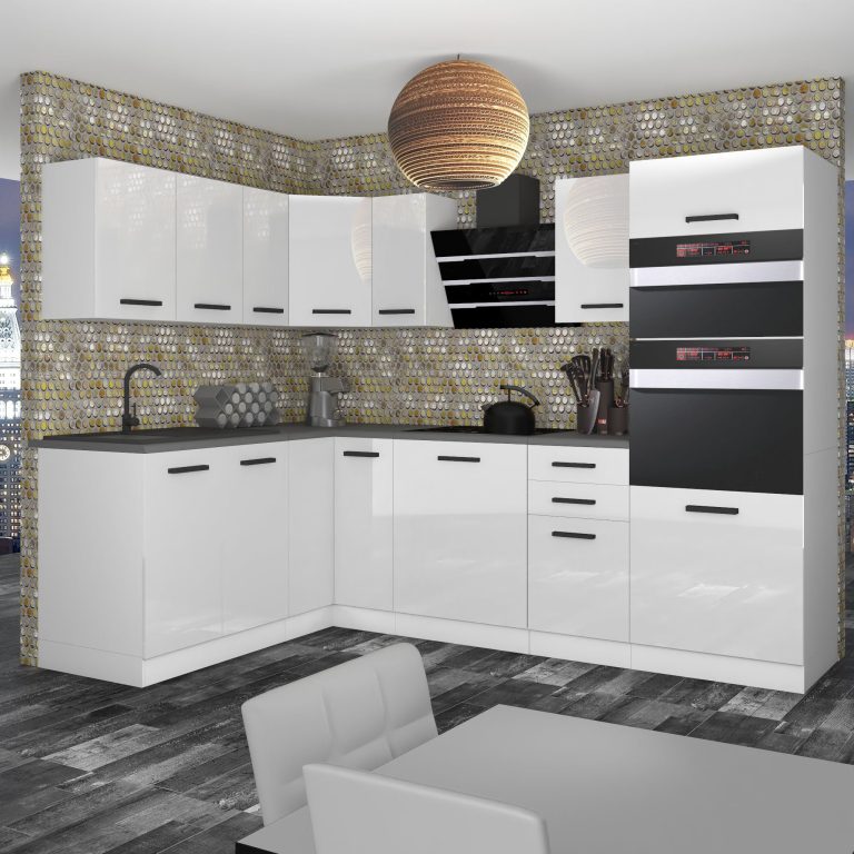 Meble kuchenne Premium Full Version 420 cm białe połysk bez blatu Producent INF MELANIE/0/WT/W/0/B1