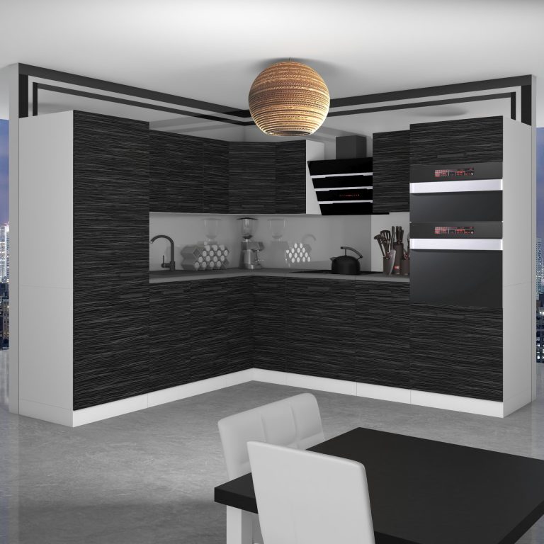 Meble kuchenne Premium Full Version 480 cm czarne heban ciemne bez blatu Producent TOR STACY/0/WT/HK/0/B1