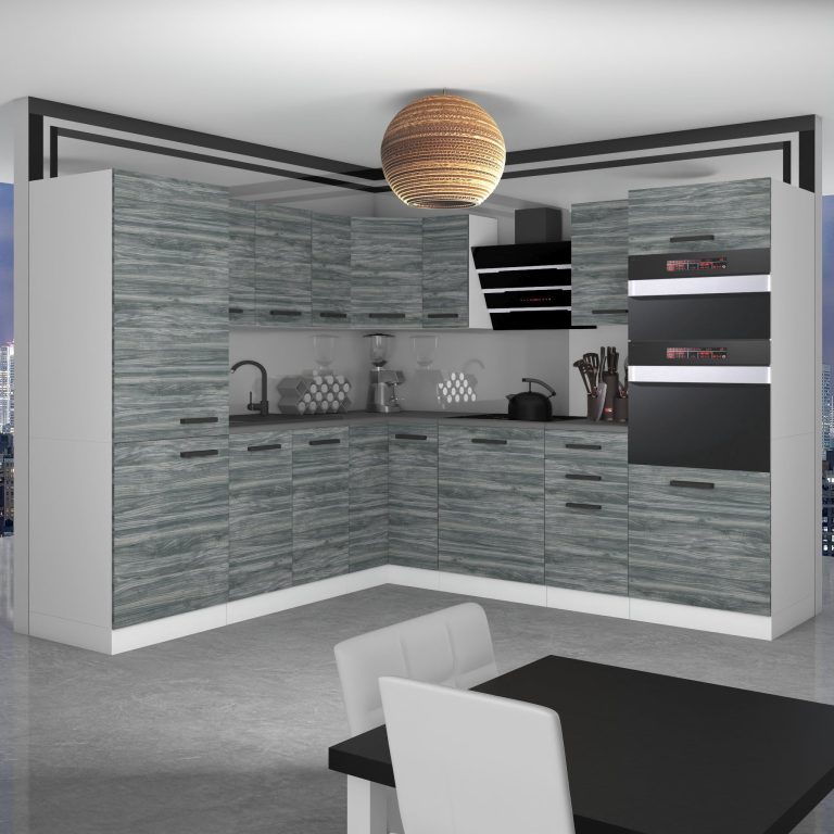 Meble kuchenne Premium Full Version 480 cm szare antracyt grafitowe bez blatu Producent TOR STACY/0/WT/GW/0/B1