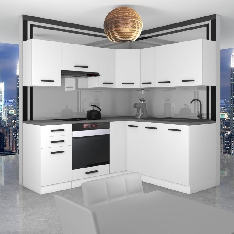 Meble kuchenne Premium Full Version 380 cm białe mat bez blatu Producent TOR SARAH/1/WT/WT/0/B1