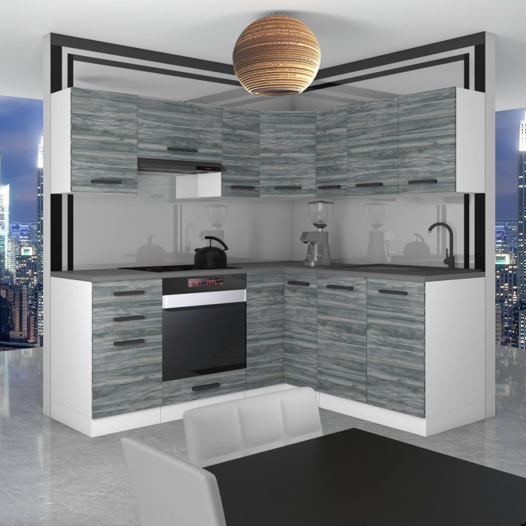 Meble kuchenne Premium Full Version 380 cm szare antracyt grafitowe bez blatu Producent TOR SARAH/1/WT/GW/0/B1