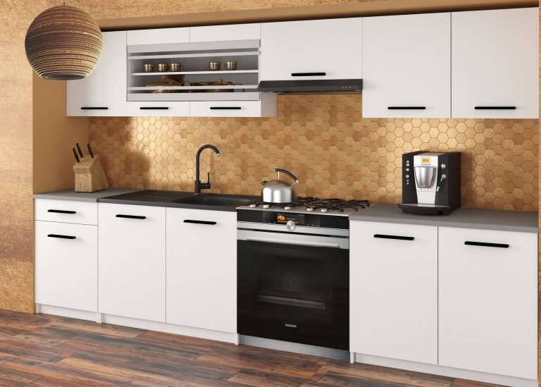 Meble kuchenne 260 cm białe mat bez blatu Producent TOR JUSTYNA/2/WT/WT/BB/B1