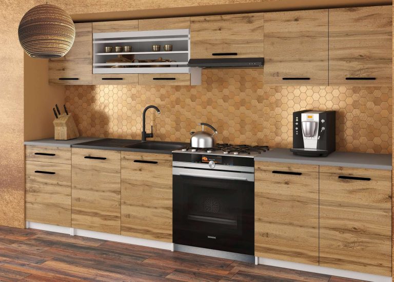 Meble kuchenne 260 cm dębowe dąb wotan dąb sonoma z blatem Producent TOR JUSTYNA/2/WT/DW/0/B1