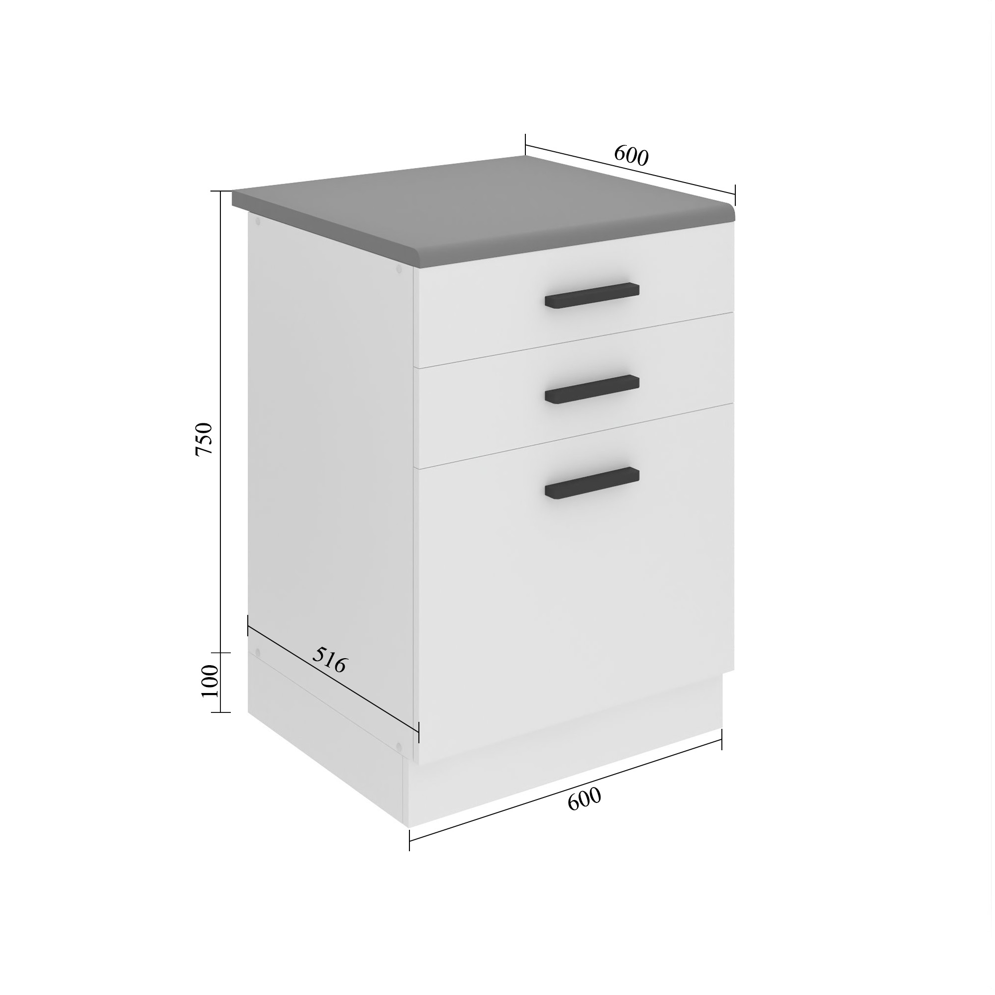 Szafka kuchenna dolna 60cm szuflady INF SDSZ60/0/WT/B/B/B1/PP