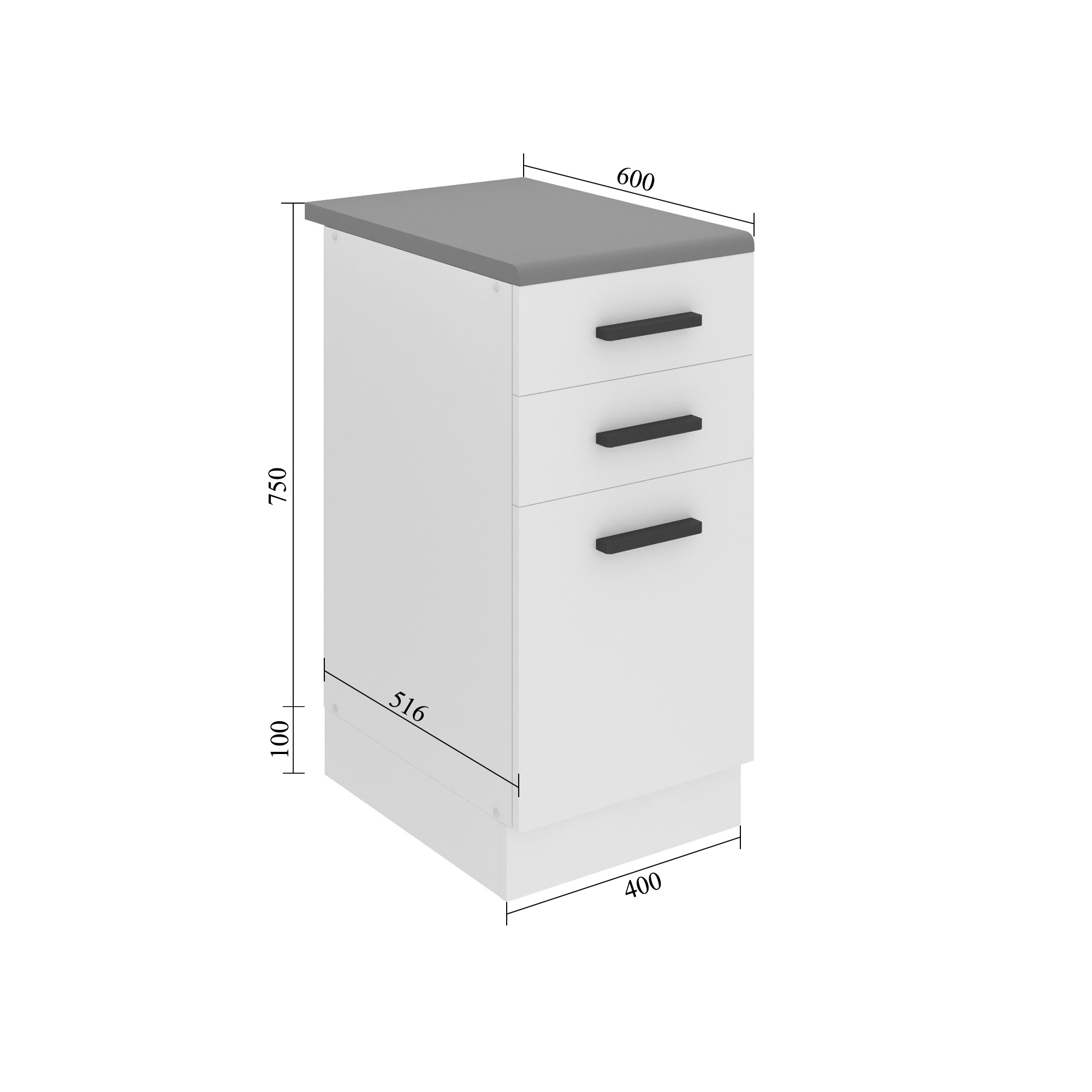 Szafka kuchenna dolna 40cm szuflady TOR SDSZ40/0/WT/HK/B/B1/PP