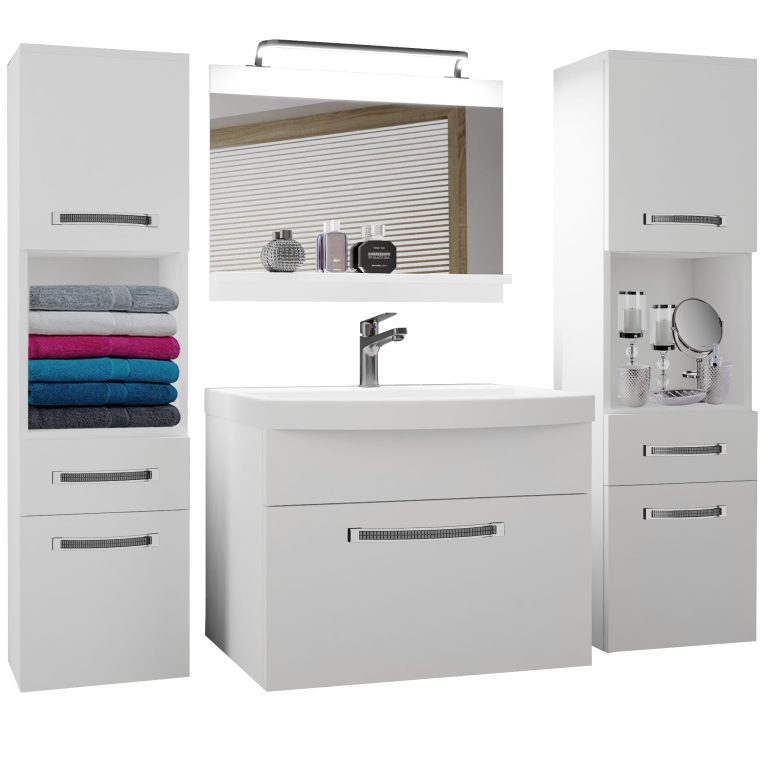 Zestaw mebli łazienkowych Glamour 96 GLA M 6/0/W/W/0/MB/PP