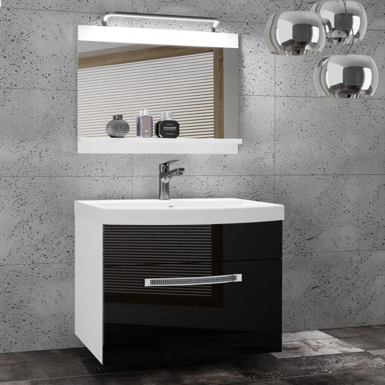 Zestaw mebli łazienkowych Glamour 6 GLA P 1/0/W/B/0/MB/PP