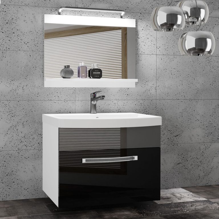 Zestaw mebli łazienkowych Glamour 11 GLA P 1/0/W/BS/0/MB/PP