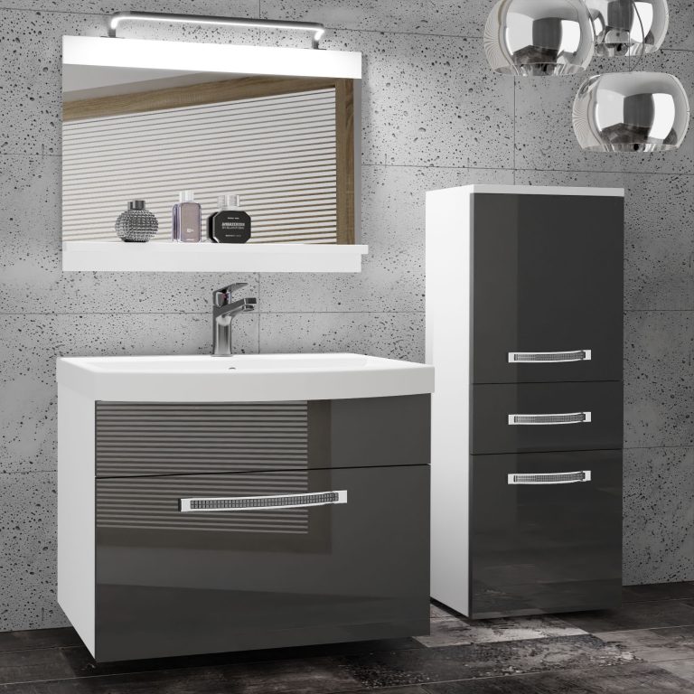 Zestaw mebli łazienkowych Glamour 26 GLA P 2/0/W/S/0/MB/PP