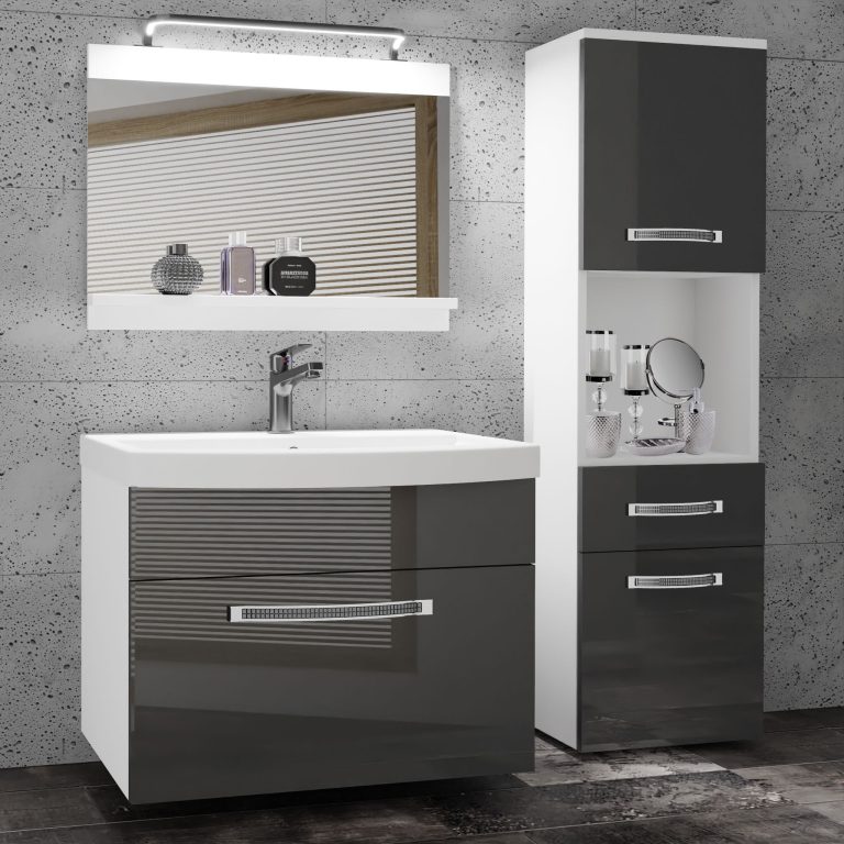 Zestaw mebli łazienkowych Glamour 45 GLA P 3/0/W/S/0/MB/PP