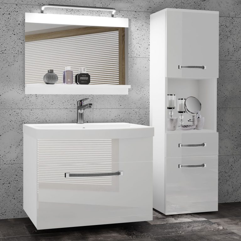 Zestaw mebli łazienkowych Glamour 43 GLA P 3/0/W/W/0/MB/PP