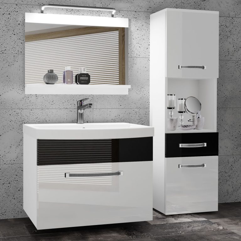 Zestaw mebli łazienkowych Glamour 46 GLA P 3/0/W/WB/0/MB/PP