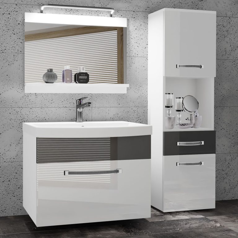 Zestaw mebli łazienkowych Glamour 47 GLA P 3/0/W/WS/0/MB/PP