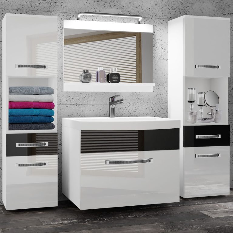 Zestaw mebli łazienkowych Glamour 103 GLA P 6/0/W/WB/0/MB/PP