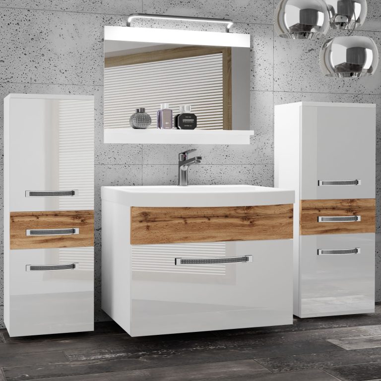Zestaw mebli łazienkowych Glamour 74 GLA PM 4/0/W/WDW/0/MB/PP